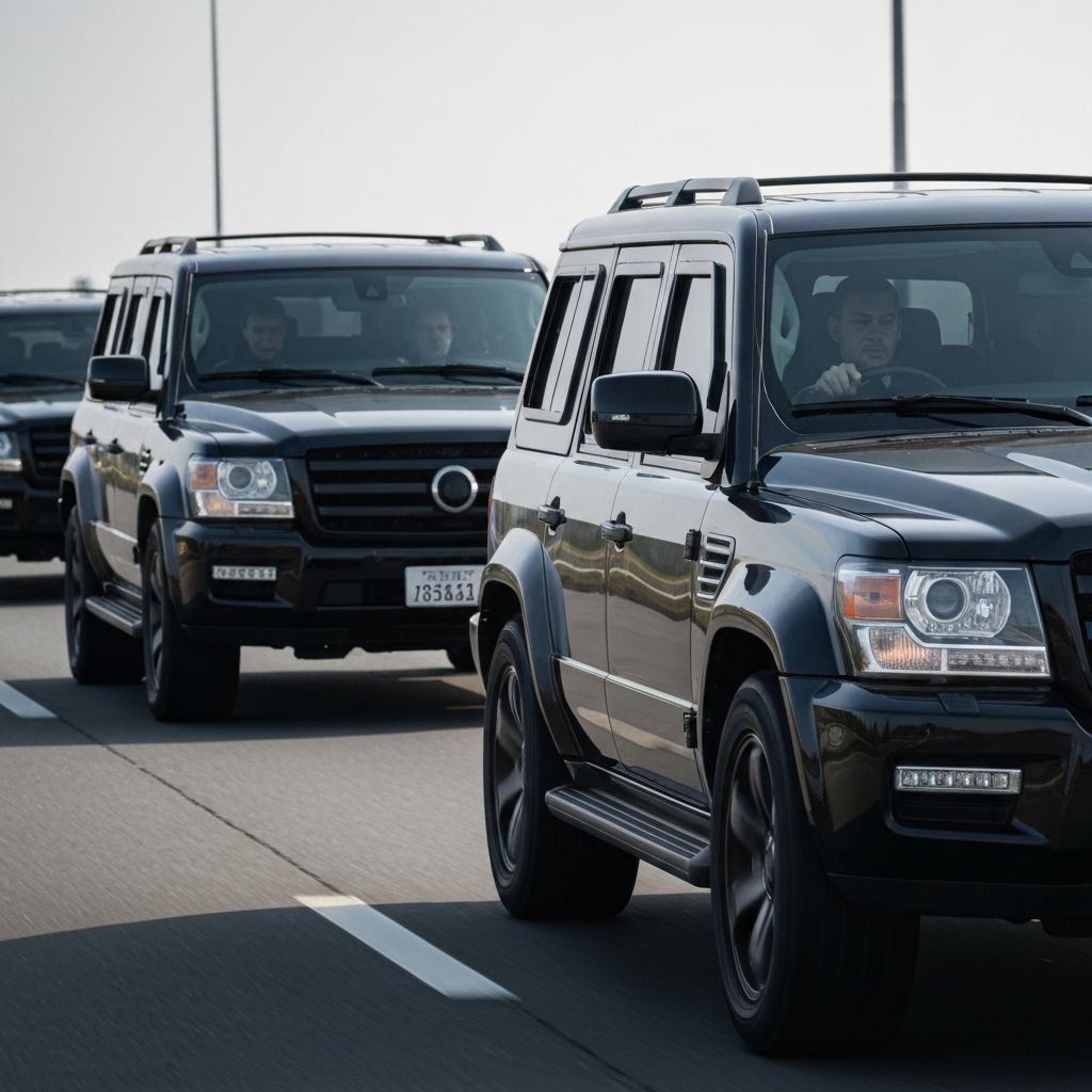 Security SUV convoy